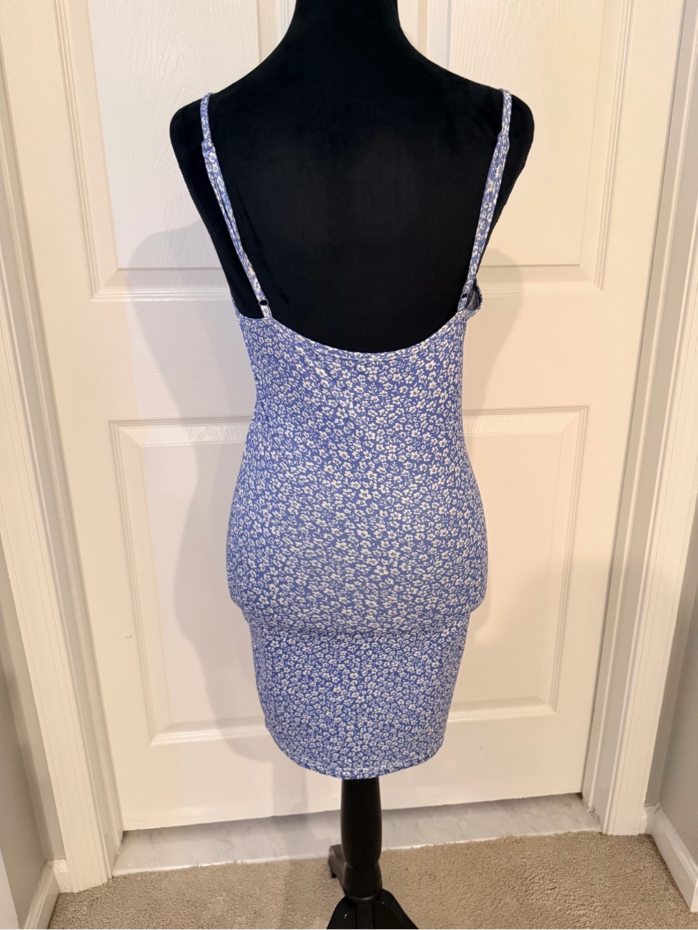 Blue Floral Slip Dress - Picture 3 of 5